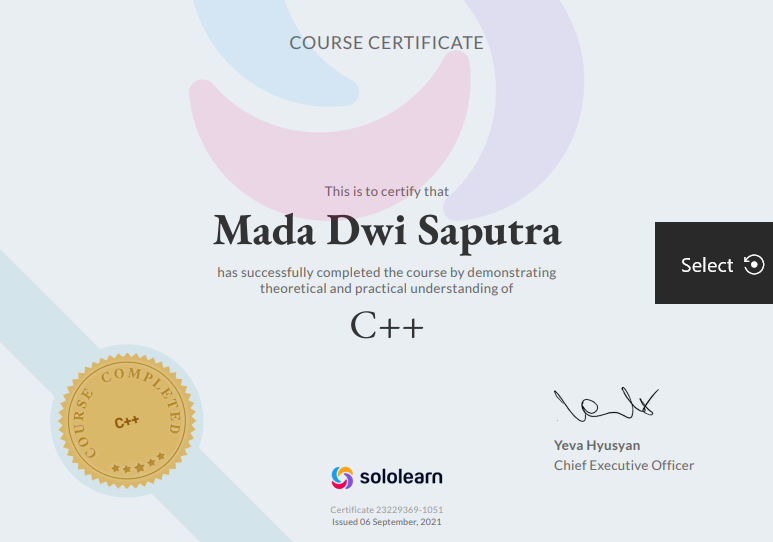 Certificate 1